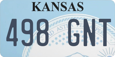 KS license plate 498GNT