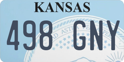 KS license plate 498GNY