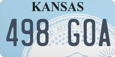 KS license plate 498GOA