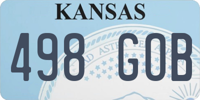 KS license plate 498GOB