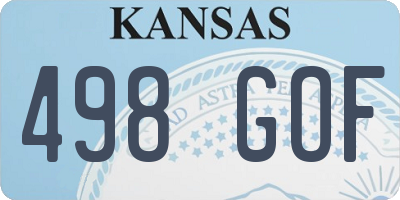 KS license plate 498GOF