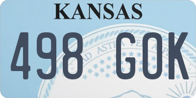 KS license plate 498GOK