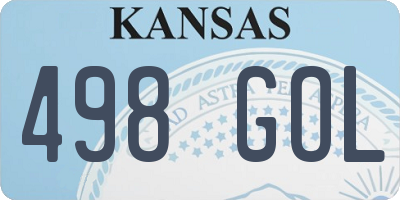 KS license plate 498GOL