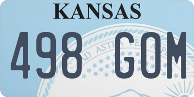 KS license plate 498GOM