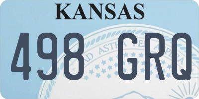 KS license plate 498GRQ