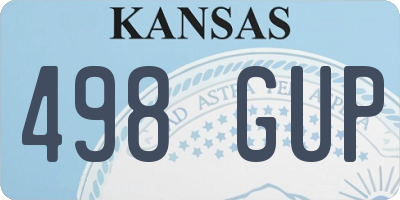 KS license plate 498GUP