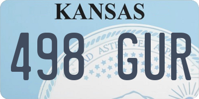 KS license plate 498GUR