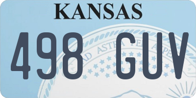 KS license plate 498GUV