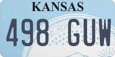 KS license plate 498GUW