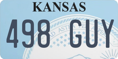 KS license plate 498GUY