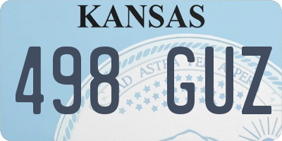 KS license plate 498GUZ