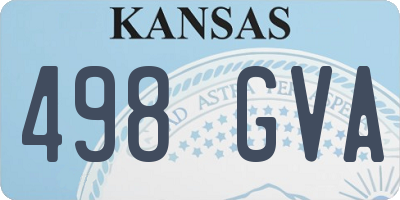 KS license plate 498GVA