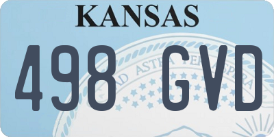 KS license plate 498GVD
