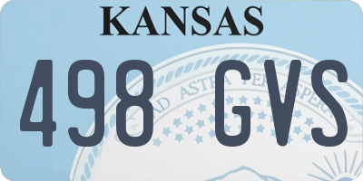 KS license plate 498GVS