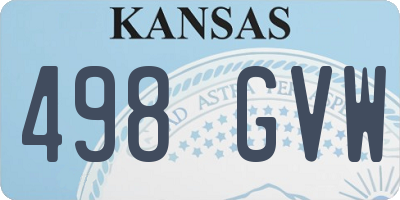 KS license plate 498GVW