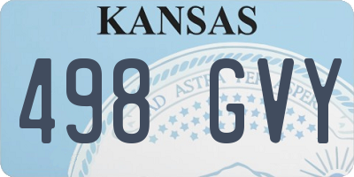 KS license plate 498GVY