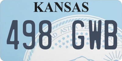 KS license plate 498GWB