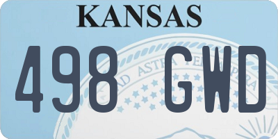 KS license plate 498GWD
