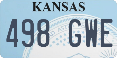 KS license plate 498GWE