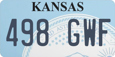 KS license plate 498GWF