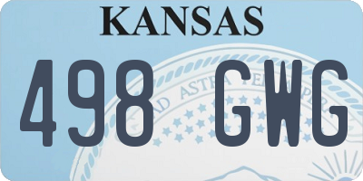 KS license plate 498GWG