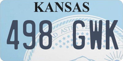 KS license plate 498GWK