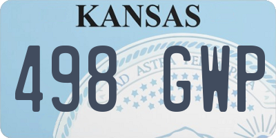 KS license plate 498GWP