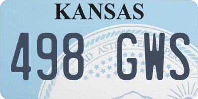 KS license plate 498GWS