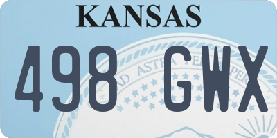 KS license plate 498GWX