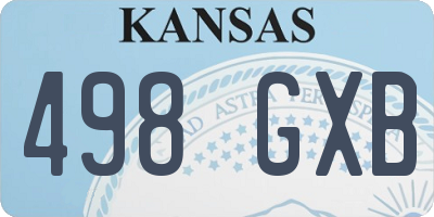 KS license plate 498GXB