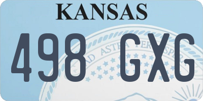 KS license plate 498GXG