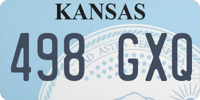 KS license plate 498GXQ