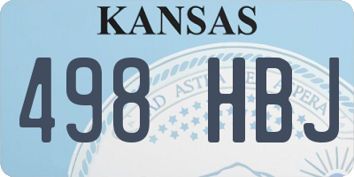 KS license plate 498HBJ