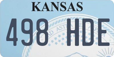 KS license plate 498HDE