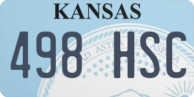 KS license plate 498HSC