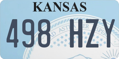 KS license plate 498HZY