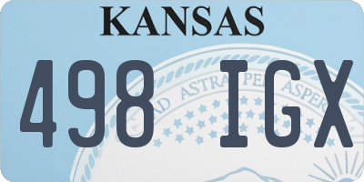 KS license plate 498IGX
