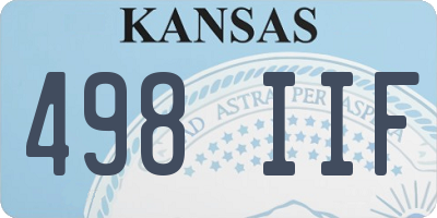 KS license plate 498IIF