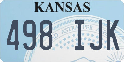KS license plate 498IJK