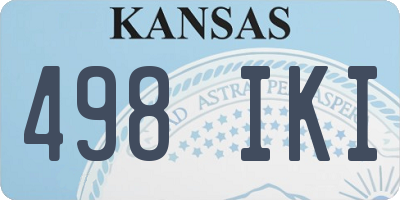 KS license plate 498IKI