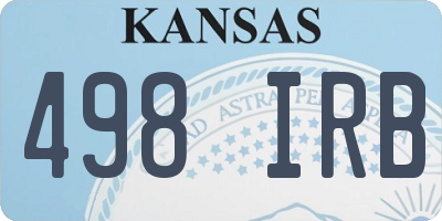 KS license plate 498IRB