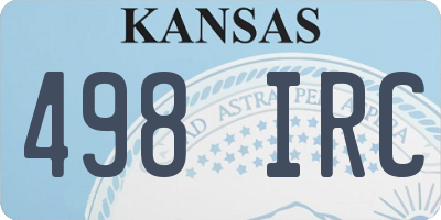 KS license plate 498IRC