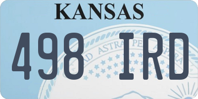 KS license plate 498IRD