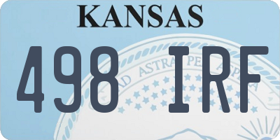 KS license plate 498IRF