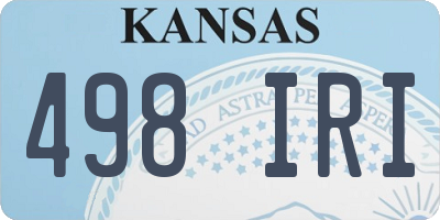 KS license plate 498IRI