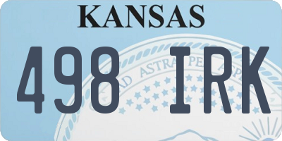 KS license plate 498IRK