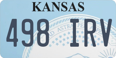 KS license plate 498IRV