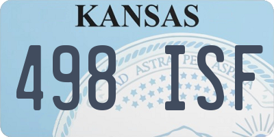 KS license plate 498ISF