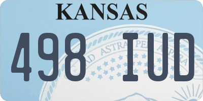 KS license plate 498IUD