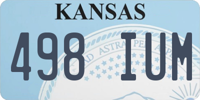 KS license plate 498IUM